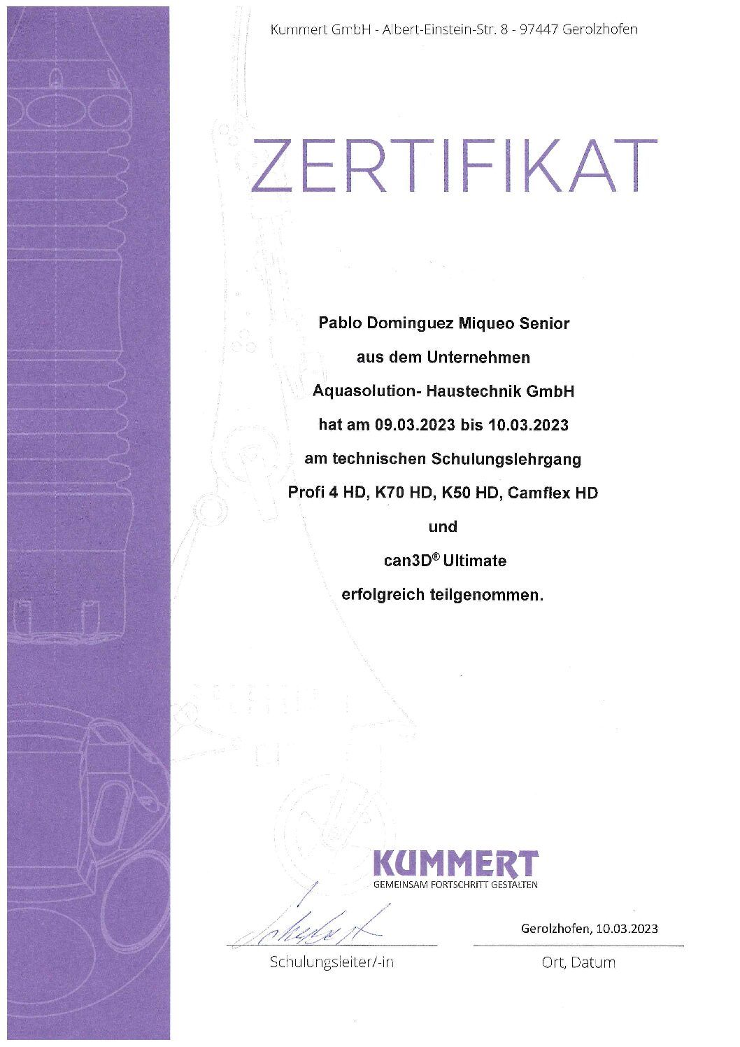 Kummert GmbH - Schulungslehrgang Kummert