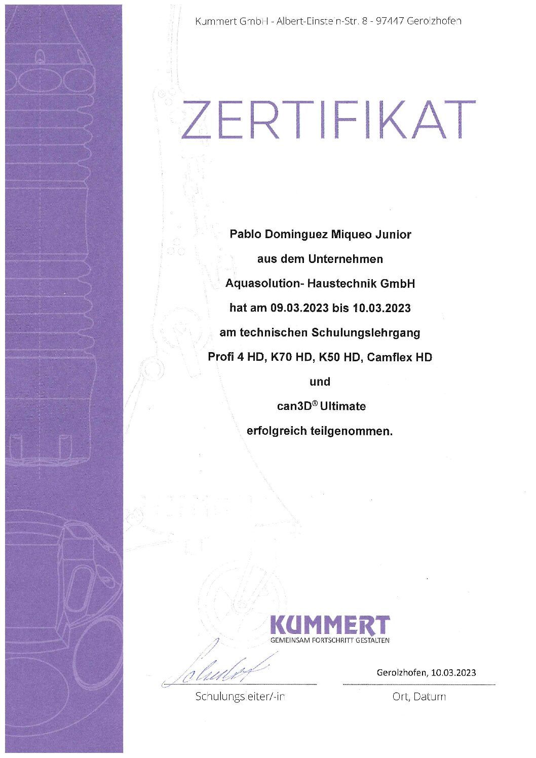 Kummert GmbH - Schulungslehrgang Kummert