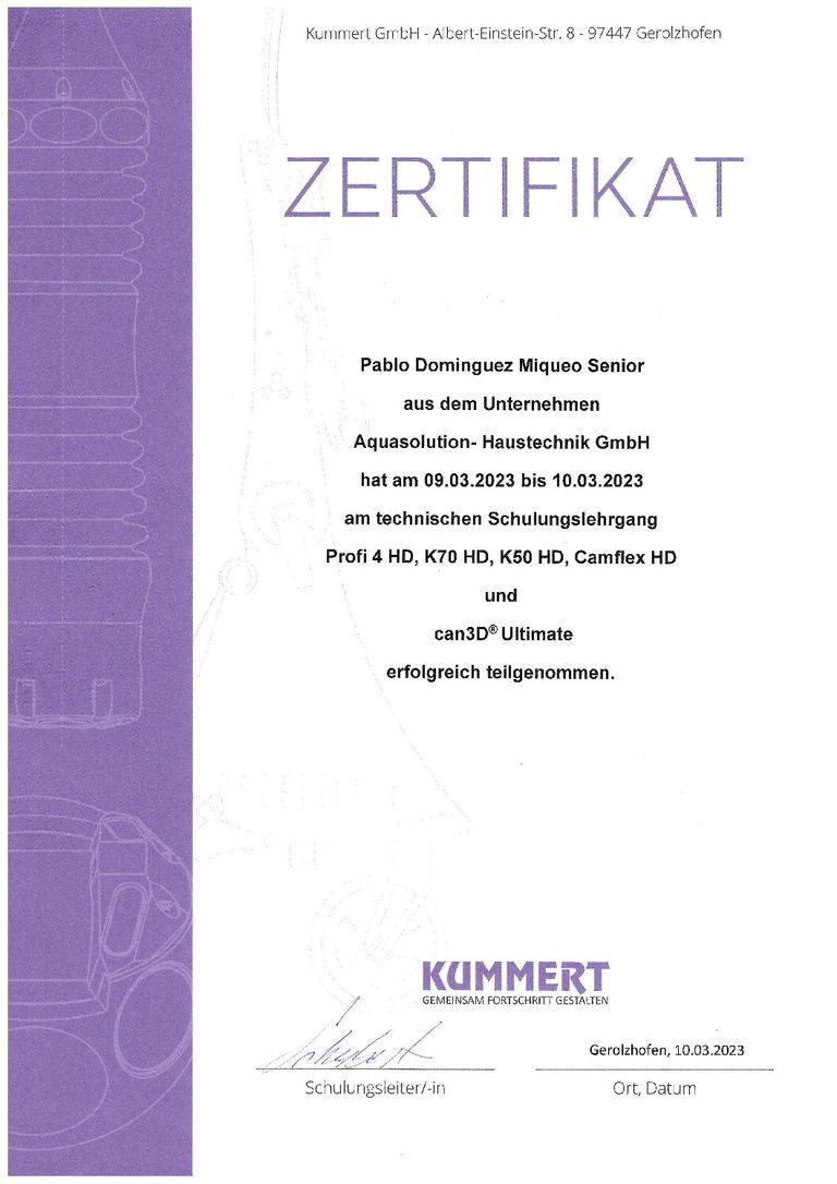 Kummert GmbH - Schulungslehrgang Kummert